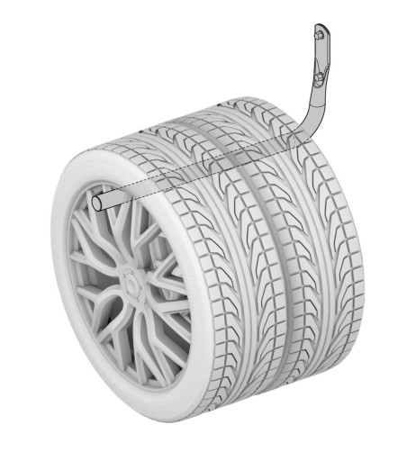 Set 2 ganci porta gomme e cerchioni da parete