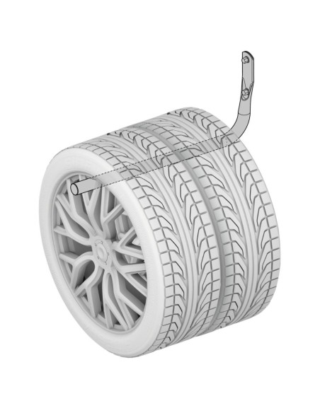 Set 2 ganci porta gomme e cerchioni da parete