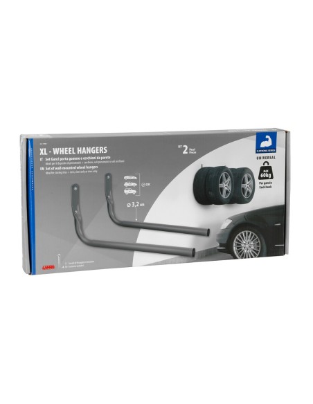 Set 2 ganci porta gomme e cerchioni da parete