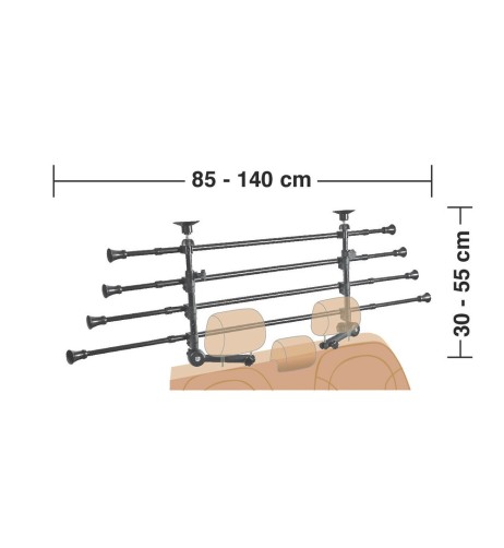 Griglia divisioria animali e merci bagagliaio compatta fissaggio a poggia