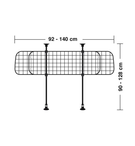 Griglia divisioria animali e merci bagagliaio Per auto e suv 108x131cm ma