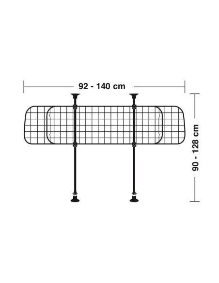 Griglia divisioria animali e merci bagagliaio Per auto e suv 108x131cm ma