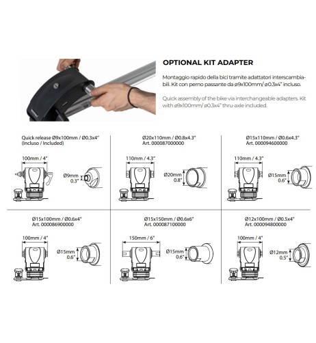 Portabici da tetto in alluminio attacco a forcella Menabo Pro Tour