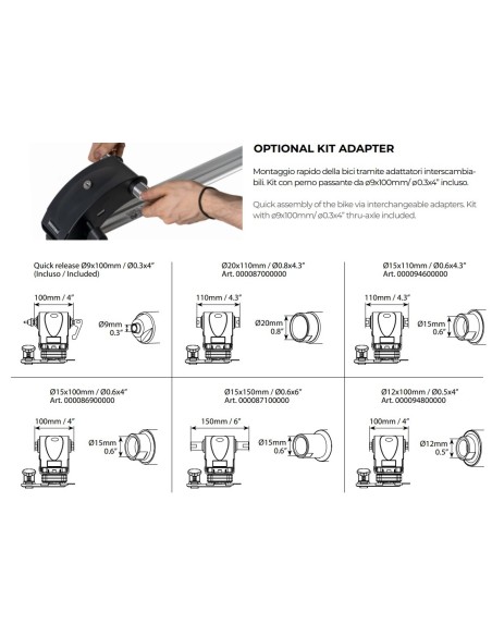 Portabici da tetto in alluminio attacco a forcella Menabo Pro Tour