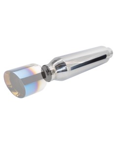 Silenziatore universale inox lucido uscita rotonda 60mm ESR3 460mm 2
