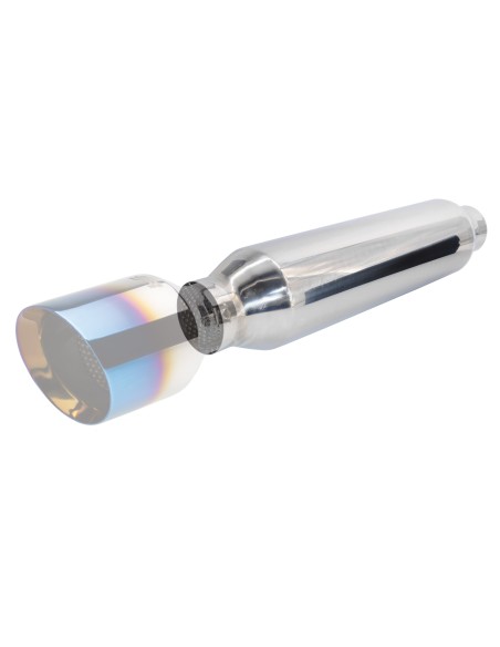 Silenziatore universale inox lucido uscita rotonda 60mm ESR3 460mm