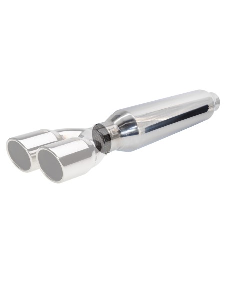 Silenziatore universale inox lucido uscita rotonda 60mm ESR3 460mm