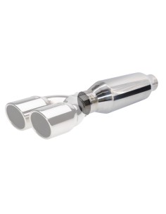 Silenziatore universale inox lucido uscita rotonda 61mm ESR2 305mm 2