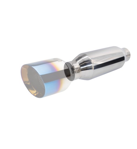 Silenziatore universale inox lucido uscita rotonda 61mm ESR2 305mm