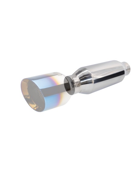 Silenziatore universale inox lucido uscita rotonda 61mm ESR2 305mm