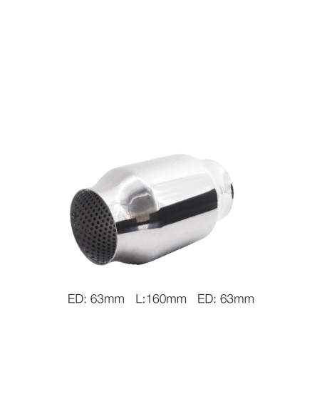 Silenziatore universale inox lucido uscita rotonda 61mm ESR4 160mm