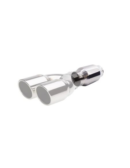 Silenziatore universale inox lucido uscita rotonda 61mm ESR4 160mm