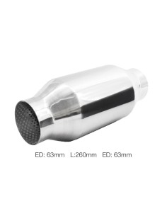 Silenziatore universale inox lucido uscita rotonda 61mm ESR5 260mm