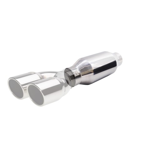 Silenziatore universale inox lucido uscita rotonda 61mm ESR5 260mm
