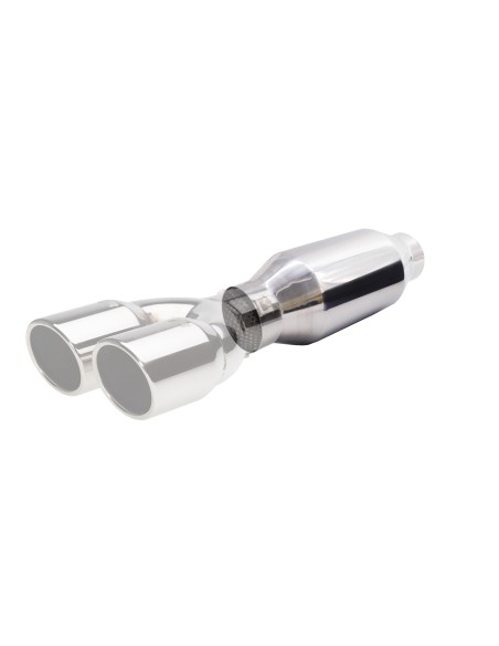 Silenziatore universale inox lucido uscita rotonda 61mm ESR5 260mm