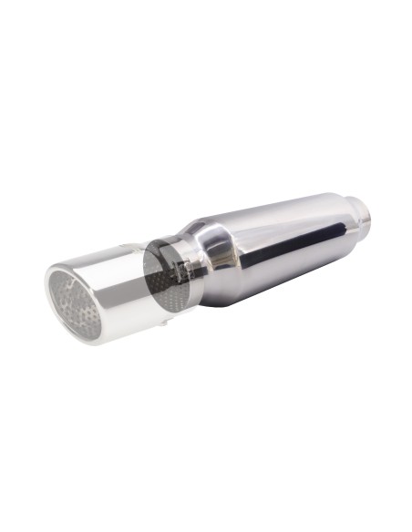 Silenziatore universale inox lucido uscita rotonda 61mm ESR8 305mm