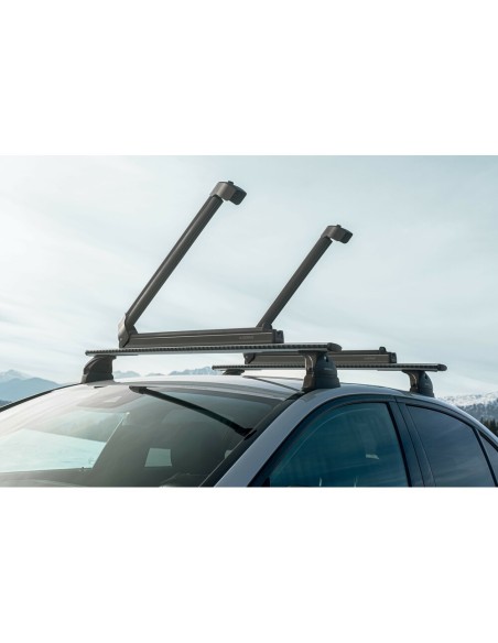 Portasci e Snowboard NK 60 in alluminio nero per barre 6 sci o 4 snow