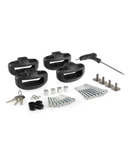 Portasci e Snowboard PS 60 Scorrevole in alluminio nero per barre 6 sci o 4