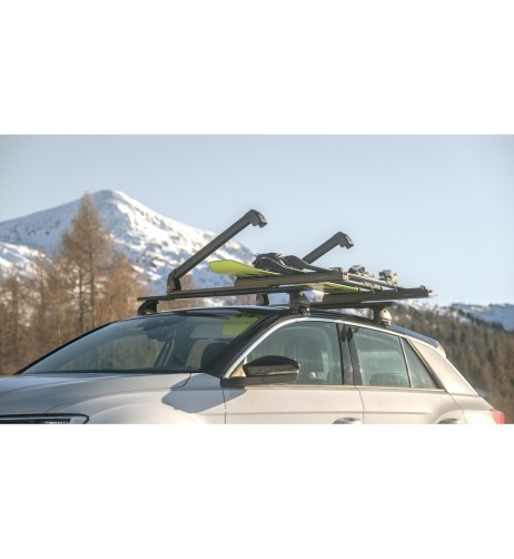 Portasci e Snowboard PS 60 Scorrevole in alluminio nero per barre 6 sci o 4