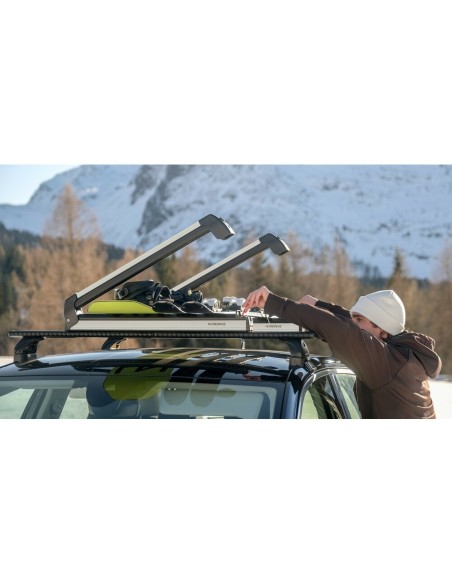 Portasci e Snowboard PS 60 Scorrevole in alluminio per barre 6 sci o 4 snow