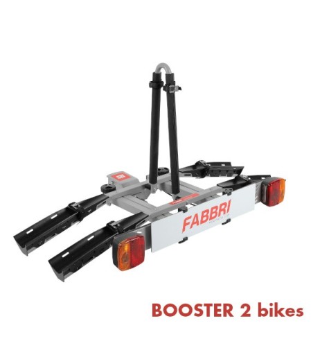 Portabici booster 2 bici posteriore in alluminio per gancio traino