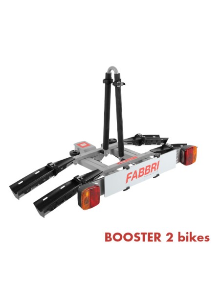 Portabici booster 2 bici posteriore in alluminio per gancio traino