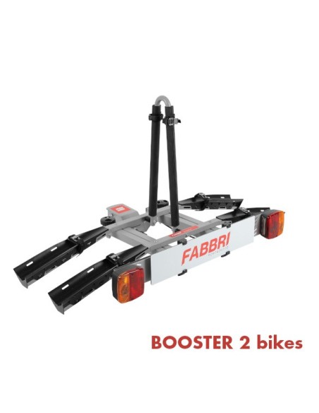 Portabici booster 2 bici posteriore in alluminio per gancio traino