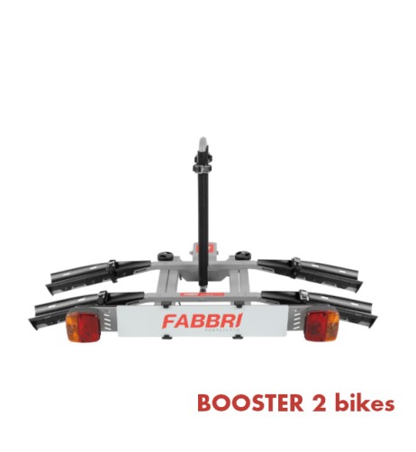 Portabici booster 2 bici posteriore in alluminio per gancio traino
