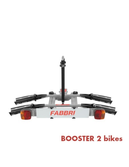 Portabici booster 2 bici posteriore in alluminio per gancio traino