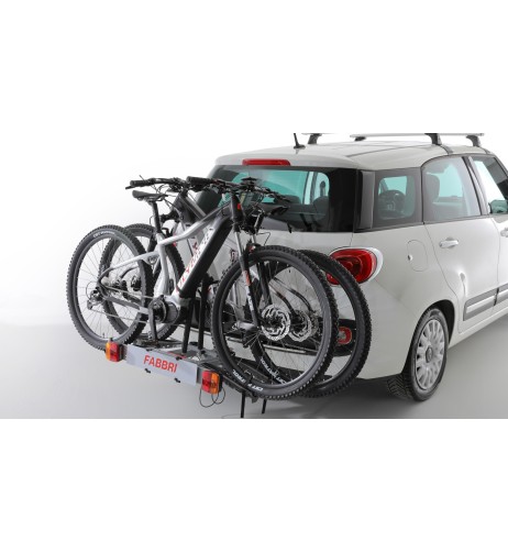 Portabici booster 2 bici posteriore in alluminio per gancio traino