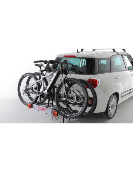 Portabici booster 2 bici posteriore in alluminio per gancio traino