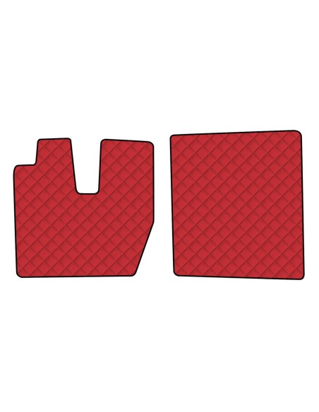Coppia tappeti camion in similpelle imbottiti Rosso Iveco S Way dal 2024