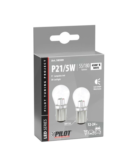 Kit 2 lampadine Mega Led Cree 9 32V BAY15d 1 LED 6500K