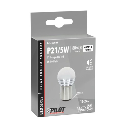Lampadina auto BAY15d PY21 5W 1 mega Led COB 10 30V Bianco