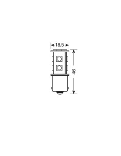 Lampadina Hyper Led 24 28V BA15s P21W 11 LED 2