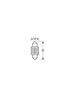 Lampadina auto Mega Led bianco 10 30V Siluro 12x31mm SV8 5 8 2