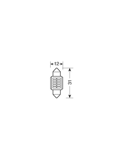 Lampadina auto Mega Led bianco 10 30V Siluro 12x31mm SV8 5 8