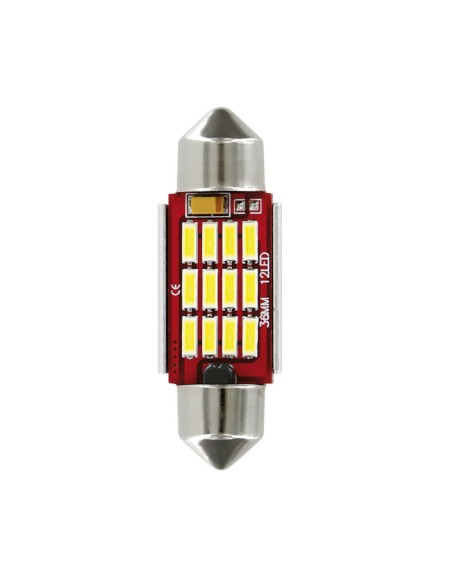 Lampadina auto Mega Led bianco 10 30V Siluro 12x36mm SV8 5 8
