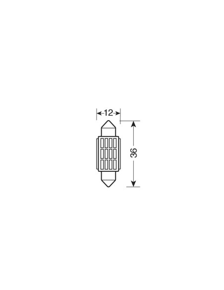 Lampadina auto Mega Led bianco 10 30V Siluro 12x36mm SV8 5 8