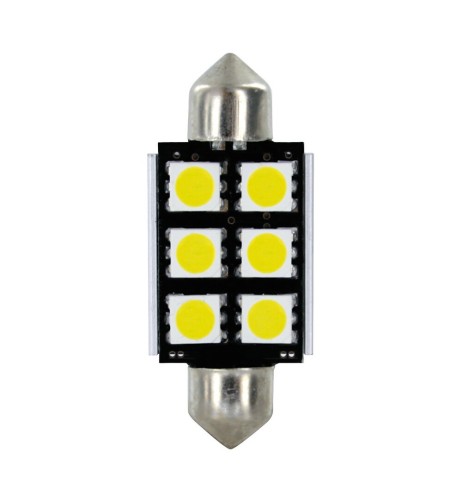 Lampadine camion 6 LED 24V attacco SV8 5 8 15x39 mm