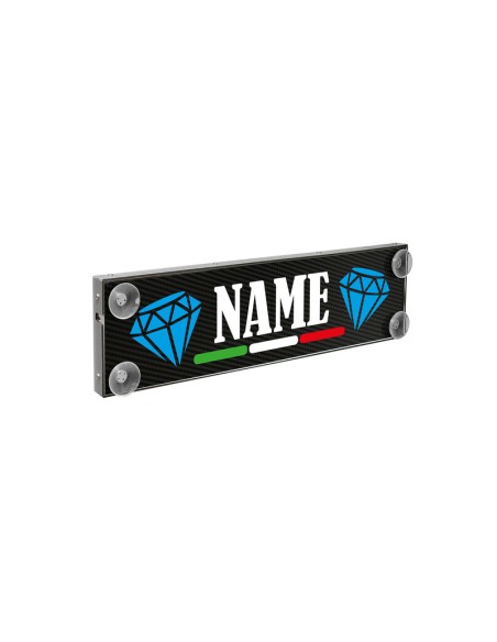 Tabella personalizzabile a Led 12 24v con telecomando Carbon Look Mono Flag