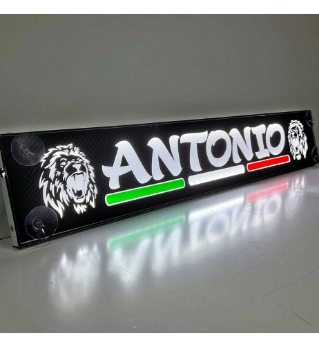 Tabella personalizzabile a Led 12 24v con telecomando Carbon Look Mono Flag