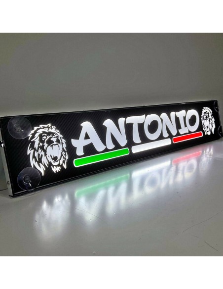 Tabella personalizzabile a Led 12 24v con telecomando Carbon Look Mono Flag