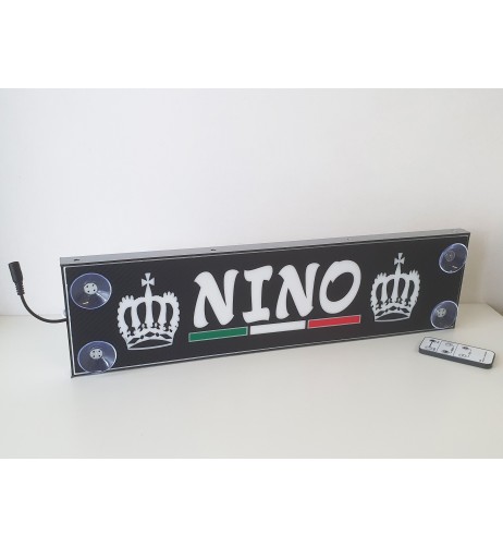Tabella personalizzabile a Led 12 24v con telecomando Carbon Look Mono Flag