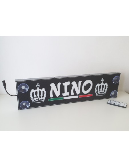 Tabella personalizzabile a Led 12 24v con telecomando Carbon Look Mono Flag