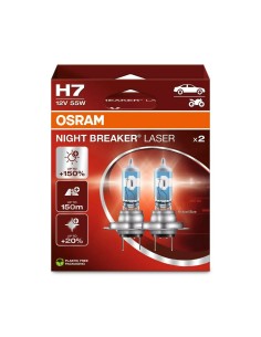 Coppia lampade alogene H7 12V 55W Osram Night Breaker Laser Next Generation