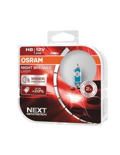 Coppia lampade alogene H8 12V 35W Osram Night Breaker Laser Next Generation