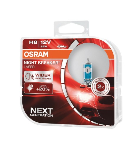 Coppia lampade alogene H8 12V 35W Osram Night Breaker Laser Next Generation