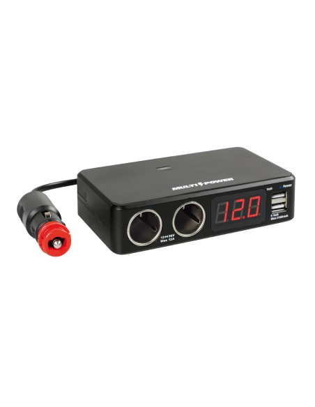 Multi Power 2 prese accendisigari 2 USB e voltmetro 12 24 36V