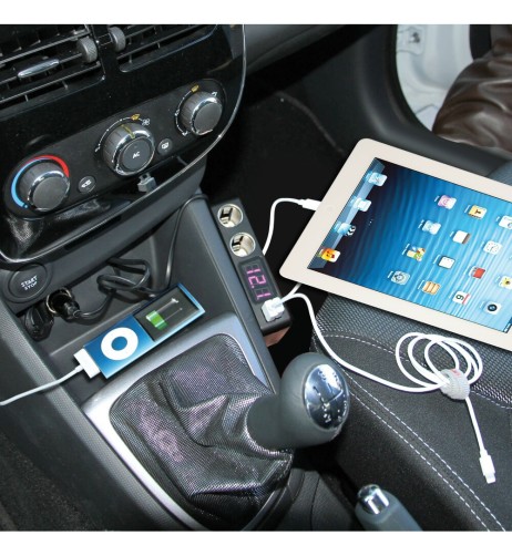 Multi Power 2 prese accendisigari 2 USB e voltmetro 12 24 36V